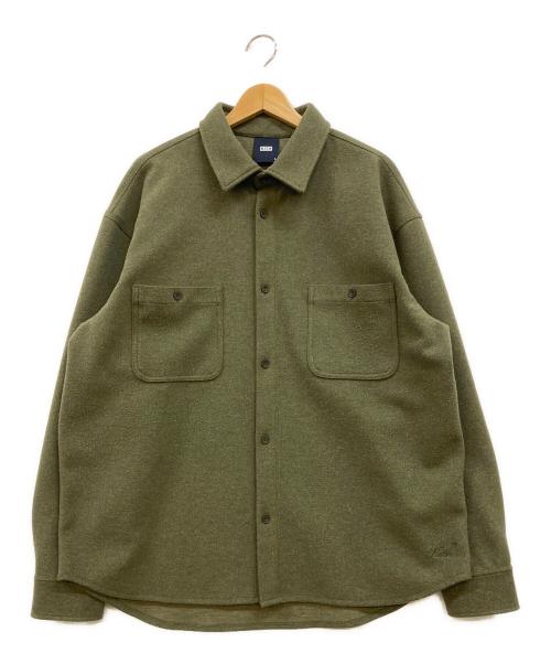KITH（キス）KITH (キス) Boiled Wool Warden Overshirt ウールオーバーシャツ オリーブ サイズ:Lの古着・服飾アイテム