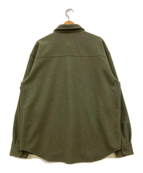 KITH（キス）KITH (キス) Boiled Wool Warden Overshirt ウールオーバーシャツ オリーブ サイズ:Lの古着・服飾アイテム