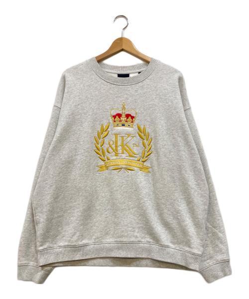 KITH（キス）KITH (キス) Crest Crewneck Light Heather Grey 刺繍スウェット グレー サイズ:XLの古着・服飾アイテム