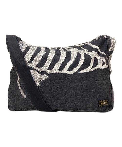 KAPITAL（キャピタル）KAPITAL (キャピタル) KOUNTRY Bone Book bag ボーンショルダーバッグ ブラックの古着・服飾アイテム