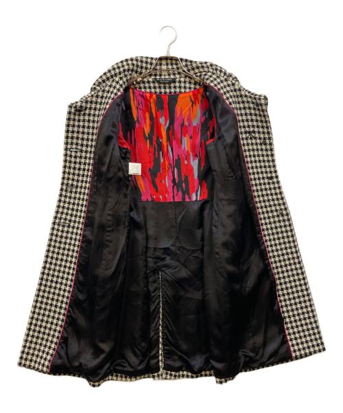 BLACK LABEL Paul Smith（ポール・スミス ブラックレーベル）BLACK LABEL Paul Smith (ポール・スミス ブラックレーベル) チェックコート ホワイト×ブラック サイズ:42の古着・服飾アイテム