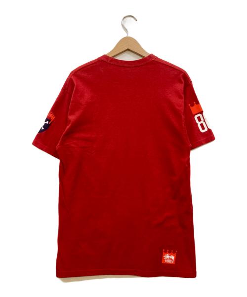 stussy（ステューシー）stussy (ステューシー) プリントTシャツ レッド サイズ:Mの古着・服飾アイテム