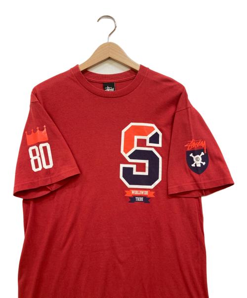 stussy（ステューシー）stussy (ステューシー) プリントTシャツ レッド サイズ:Mの古着・服飾アイテム