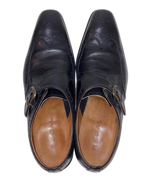 REGAL（リーガル）REGAL (リーガル) ダブルモンクウイングチップシューズ ブラック サイズ:25の古着・服飾アイテム