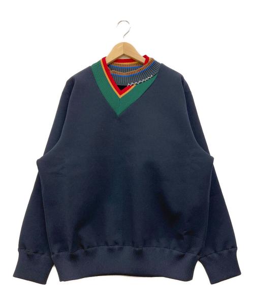 KOLOR（カラー）KOLOR (カラー) ニットドッキングボンディングプルオーバー ネイビー サイズ:2の古着・服飾アイテム