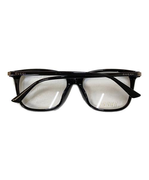 GUCCI（グッチ）GUCCI (グッチ) ウェリントンセルフレーム眼鏡 ブラック サイズ:54□17-145の古着・服飾アイテム
