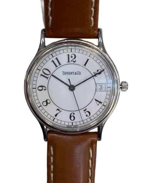 TIFFANY & Co.（ティファニー アンド コー）TIFFANY & Co. (ティファニー) クラシックラウンド クォーツ 腕時計 ホワイト（レザーベルトブラウン）の古着・服飾アイテム