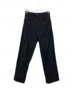 KOZABUROコウザブロウ）の古着「3D SHAPED TROUSERS - SASHIKO 刺し子シェープドトラウザーズパンツ」｜ブラック