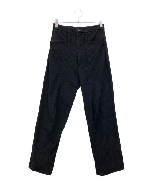 KOZABURO（コウザブロウ）KOZABURO (コウザブロウ) 3D SHAPED TROUSERS - SASHIKO 刺し子シェープドトラウザーズパンツ ブラックの古着・服飾アイテム