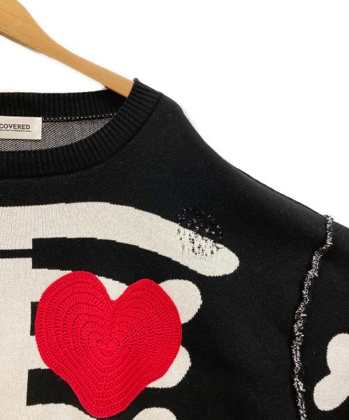 DISCOVERED（ディスカバード）DISCOVERED (ディスカバード) BONE KNIT コットンニット ブラック×ホワイト サイズ:3の古着・服飾アイテム