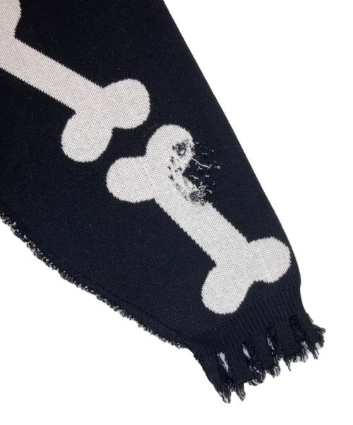 DISCOVERED（ディスカバード）DISCOVERED (ディスカバード) BONE KNIT コットンニット ブラック×ホワイト サイズ:3の古着・服飾アイテム
