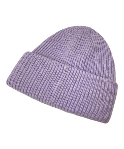 Acne studios（アクネ ストゥディオス）Acne studios (アクネ ストゥディオス) スモールFaceロゴビーニー パープルの古着・服飾アイテム