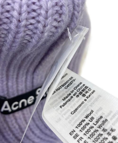 Acne studios（アクネ ストゥディオス）Acne studios (アクネ ストゥディオス) スモールFaceロゴビーニー パープルの古着・服飾アイテム