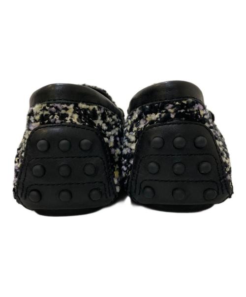 TORY BURCH（トリーバーチ）TORY BURCH (トリーバーチ) ツイードドライビングシューズ ブラック サイズ:7Mの古着・服飾アイテム