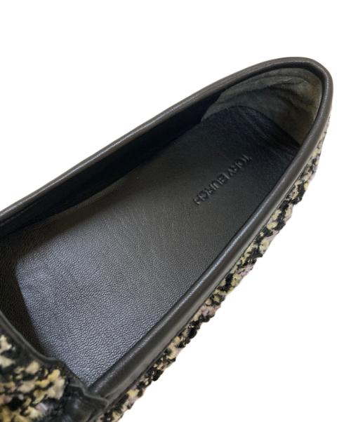 TORY BURCH（トリーバーチ）TORY BURCH (トリーバーチ) ツイードドライビングシューズ ブラック サイズ:7Mの古着・服飾アイテム