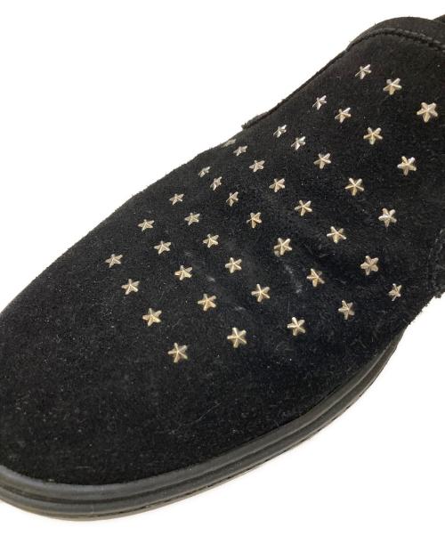 JIMMY CHOO（ジミーチュウ）JIMMY CHOO (ジミーチュウ) スウェードスタッズスリッポン ブラック サイズ:42の古着・服飾アイテム