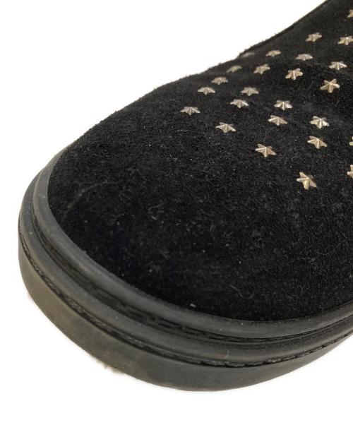 JIMMY CHOO（ジミーチュウ）JIMMY CHOO (ジミーチュウ) スウェードスタッズスリッポン ブラック サイズ:42の古着・服飾アイテム