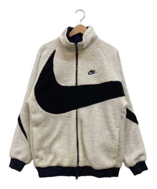 NIKE（ナイキ）NIKE (ナイキ) Nike Big Swoosh Reversible Boa Jacket ホワイト×ブラック/ネイビー サイズ:Lの古着・服飾アイテム