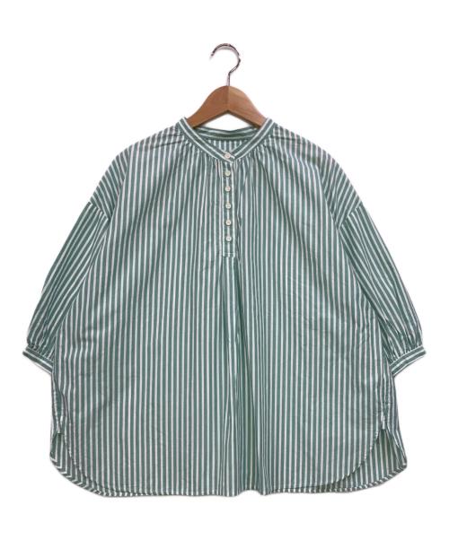 休日と詩（キュウジツトウタ）休日と詩 (キュウジツトウタ) サンデーモーニングブラウス グリーン×ホワイト サイズ:下記参照の古着・服飾アイテム