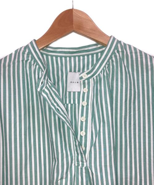 休日と詩（キュウジツトウタ）休日と詩 (キュウジツトウタ) サンデーモーニングブラウス グリーン×ホワイト サイズ:下記参照の古着・服飾アイテム