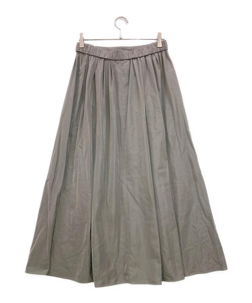 icB（アイシービー）icB (アイシービー) 【洗える】 エステルメモリータフタ ロングスカート オリーブ サイズ:6(11)の古着・服飾アイテム