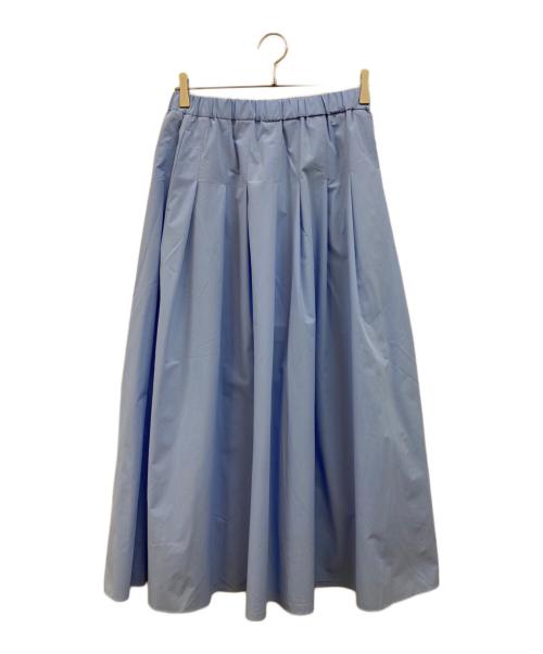UNFILO（アンフィーロ）UNFILO (アンフィーロ) FINE MOVE タックフレアスカート ブルー サイズ:Mの古着・服飾アイテム