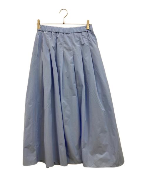 UNFILO（アンフィーロ）UNFILO (アンフィーロ) FINE MOVE タックフレアスカート ブルー サイズ:Mの古着・服飾アイテム