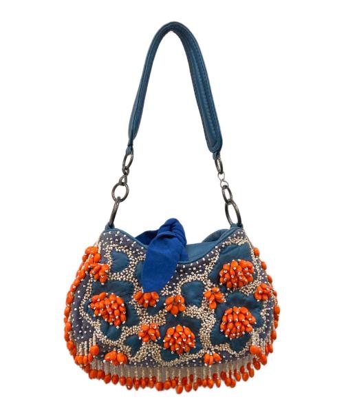 JAMIN PUECH（ジャマンピュエッシュ）JAMIN PUECH (ジャマンピュエッシュ) ミニビーズバッグ ネイビーの古着・服飾アイテム