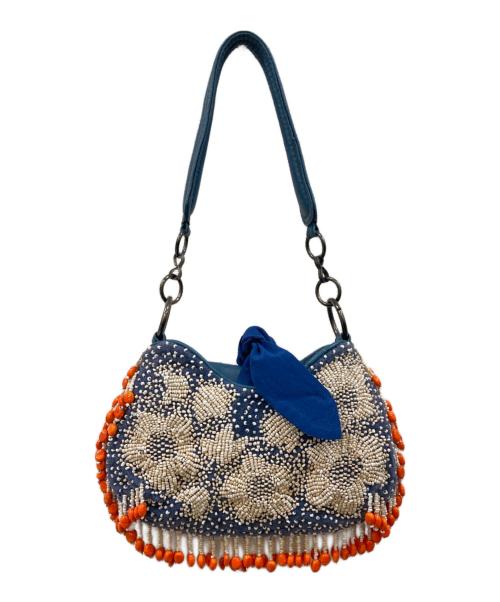 JAMIN PUECH（ジャマンピュエッシュ）JAMIN PUECH (ジャマンピュエッシュ) ミニビーズバッグ ネイビーの古着・服飾アイテム