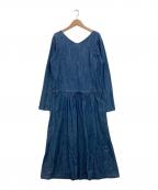 45rpm45アールピーエム）の古着「バックボタンデニムワンピース」｜インディゴ