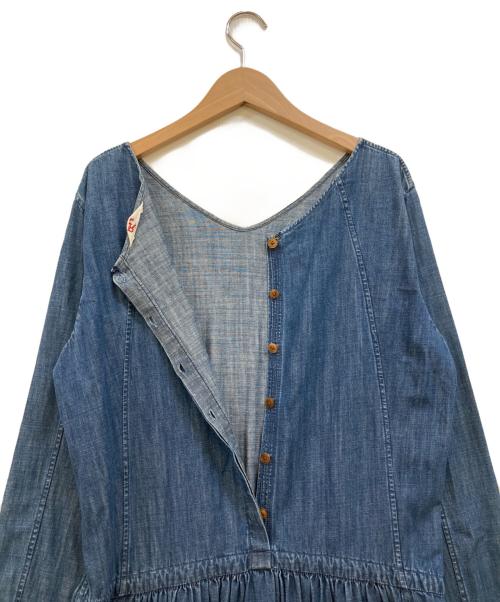 45rpm（45アールピーエム）45rpm (45アールピーエム) バックボタンデニムワンピース インディゴ サイズ:2の古着・服飾アイテム