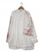 JUN OKAMOTOジュンオカモト）の古着「君に捧げる花束を纏ったシャツ」｜アイボリー×ピンク