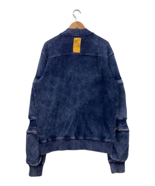 DIESEL（ディーゼル）DIESEL (ディーゼル) DIESEL S-GINNET ウォッシュ加工スウェット MA-1ジャケット インディゴ サイズ:Lの古着・服飾アイテム