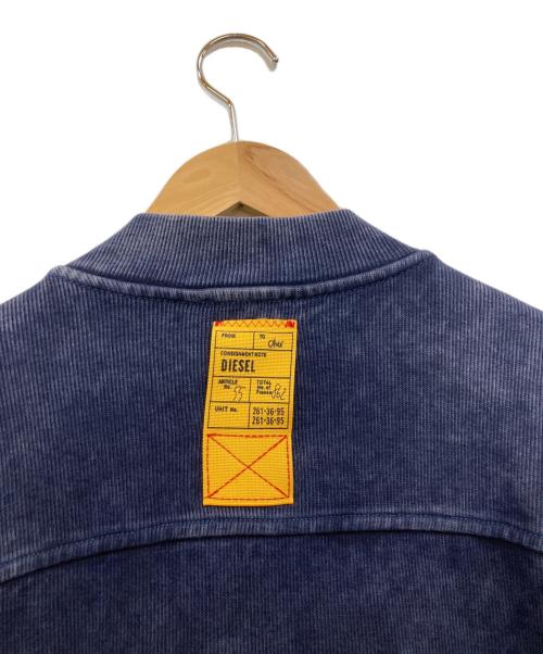 DIESEL（ディーゼル）DIESEL (ディーゼル) DIESEL S-GINNET ウォッシュ加工スウェット MA-1ジャケット インディゴ サイズ:Lの古着・服飾アイテム