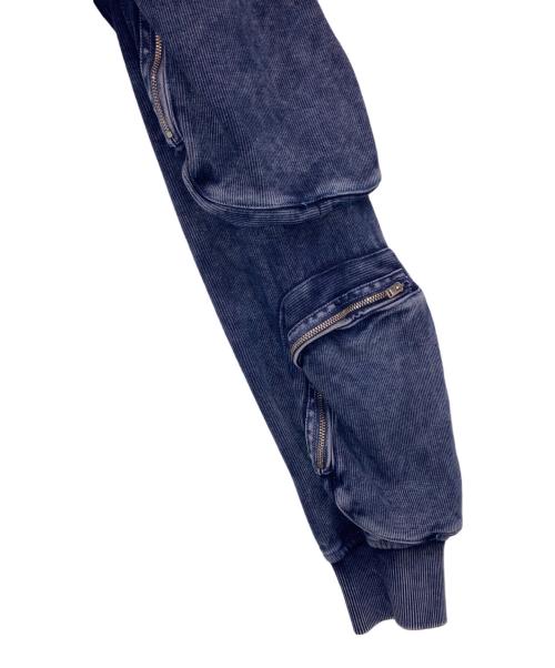 DIESEL（ディーゼル）DIESEL (ディーゼル) DIESEL S-GINNET ウォッシュ加工スウェット MA-1ジャケット インディゴ サイズ:Lの古着・服飾アイテム