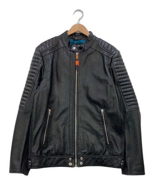 DIESEL（ディーゼル）DIESEL (ディーゼル) L-SHIRO JACKET レザージャケット ブラック サイズ:Lの古着・服飾アイテム