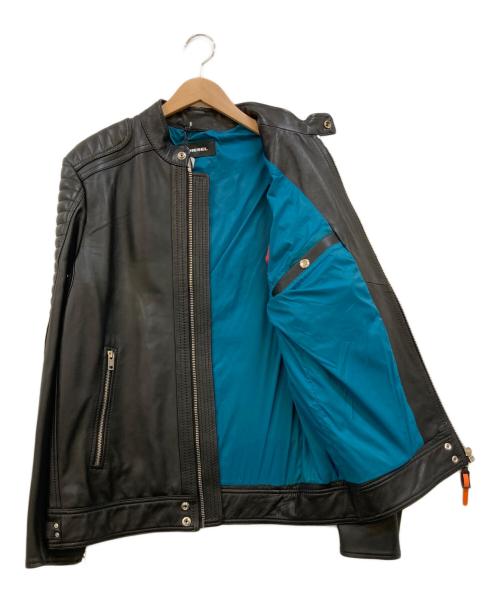 DIESEL（ディーゼル）DIESEL (ディーゼル) L-SHIRO JACKET レザージャケット ブラック サイズ:Lの古着・服飾アイテム