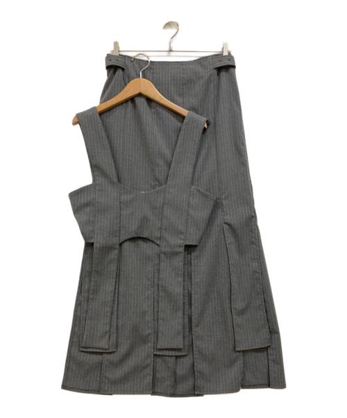 MUSUBORE（ムスボレ）MUSUBORE (ムスボレ) vents skirt ＆ bustier set-up / ベンツセットアップ グレー サイズ:1の古着・服飾アイテム