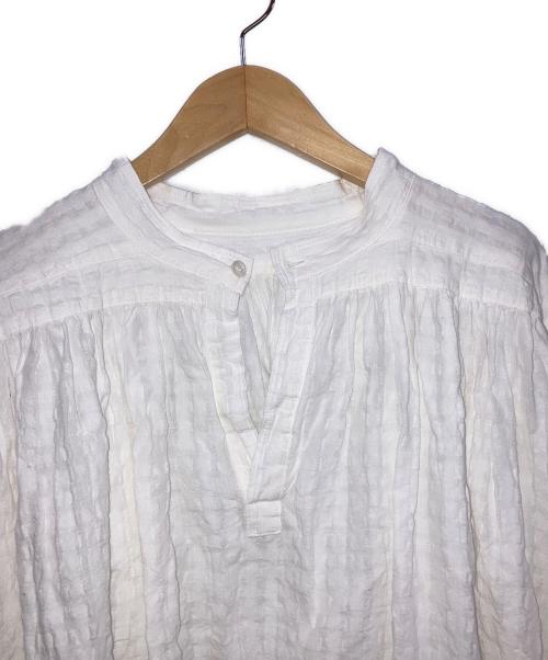 journal standard luxe（ジャーナルスタンダード ラックス）journal standard luxe (ジャーナルスタンダード リュクス) シャドーギンガム ギャザーブラウス ホワイト サイズ:下記参照の古着・服飾アイテム