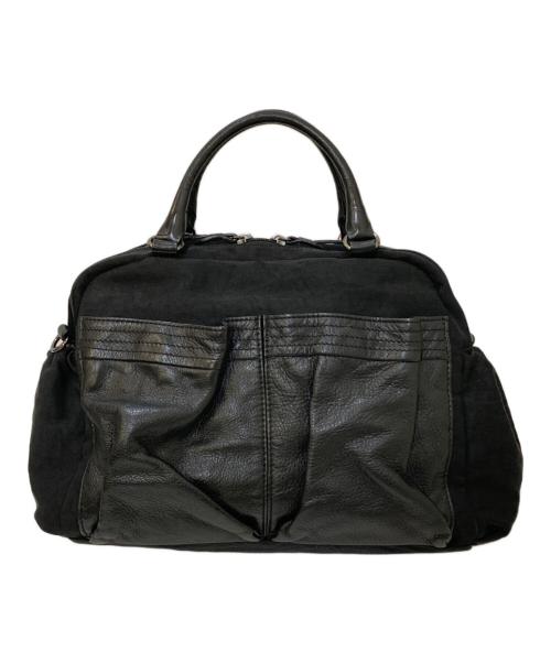 慈雨（ジウ）慈雨 (ジウ) レザーポケットナイロンミニボストンバッグ ブラックの古着・服飾アイテム