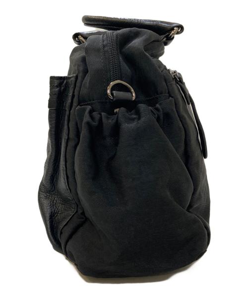 慈雨（ジウ）慈雨 (ジウ) レザーポケットナイロンミニボストンバッグ ブラックの古着・服飾アイテム