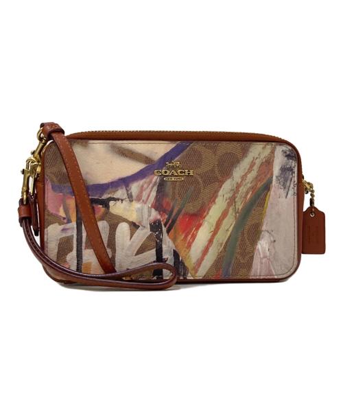 COACH（コーチ）COACH (コーチ) MINT + SERF (ミント＆サーフ) キラ クロスボディ・シグネチャー キャンバス ショルダーバッグ ブラウンの古着・服飾アイテム