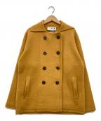 THREE DOTSスリードッツ）の古着「ヤクウール ショートコート」｜イエロー