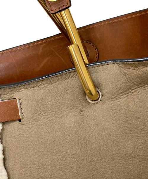 Chloe（クロエ）Chloe (クロエ) ケリー ムートントートバッグ ベージュの古着・服飾アイテム