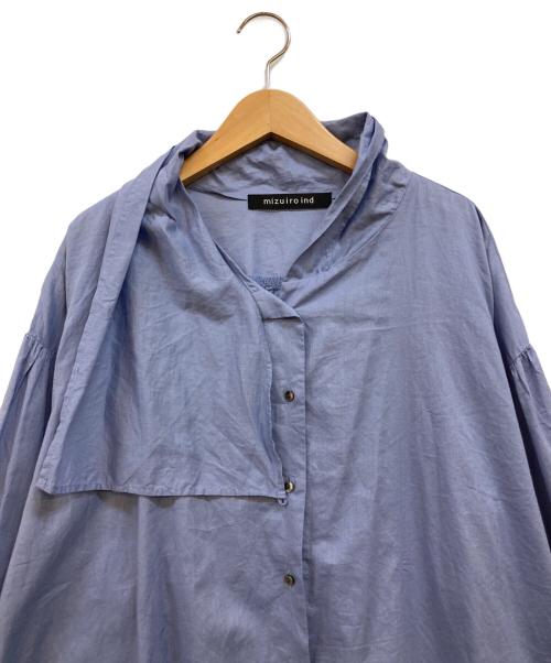 mizuiro-ind（ミズイロインド）mizuiro-ind (ミズイロインド) アシメカラーシャツ ブルー サイズ:下記参照の古着・服飾アイテム