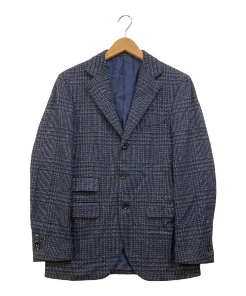 BEAMS F（ビームスエフ）BEAMS F (ビームスエフ) ハウンドトゥース段返り 3B テーラードジャケット ネイビー サイズ:46の古着・服飾アイテム