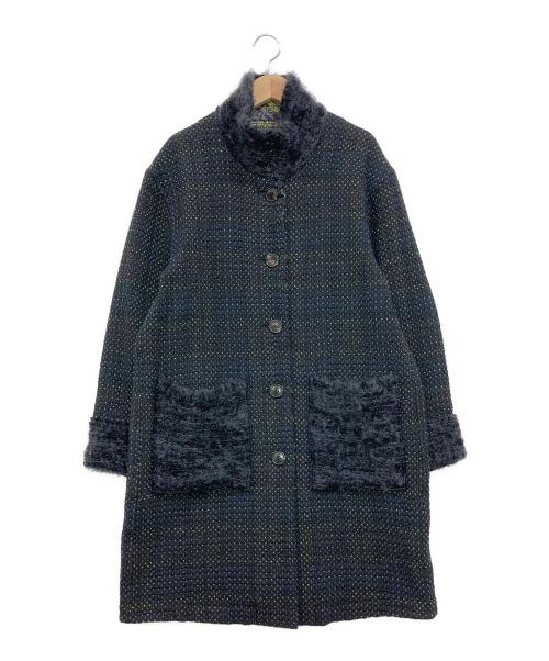 M.&KYOKO（エムアンドキョウコ）M.&KYOKO (エムアンドキョウコ) リバーシブル ロングコート グレー×ブルー サイズ:1の古着・服飾アイテム