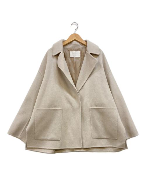 BALLSEY（ボールジィ）BALLSEY (ボールジィ) プレミアムウールリバー オープンカラーショートコート ベージュ サイズ:36の古着・服飾アイテム