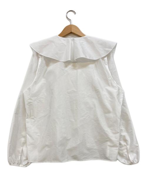 DRAWER（ドゥロワー）DRAWER (ドゥロワー) SPRING タフタフリルブラウス ホワイト サイズ:38の古着・服飾アイテム