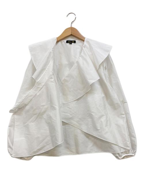 DRAWER（ドゥロワー）DRAWER (ドゥロワー) SPRING タフタフリルブラウス ホワイト サイズ:38の古着・服飾アイテム
